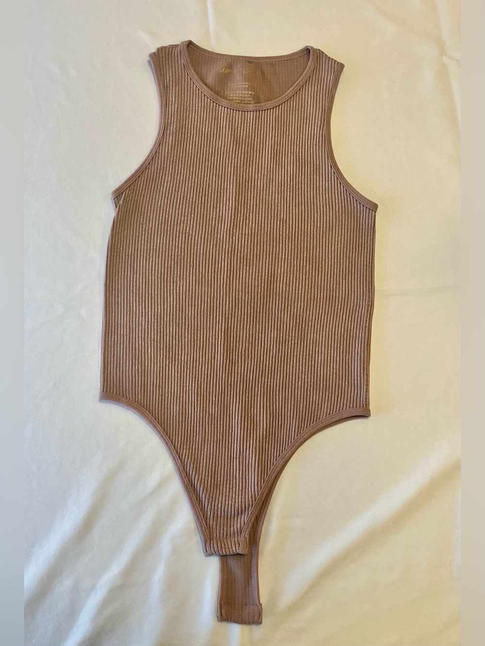 Women’s Ribbed Tank Bodysuit in Mauve.